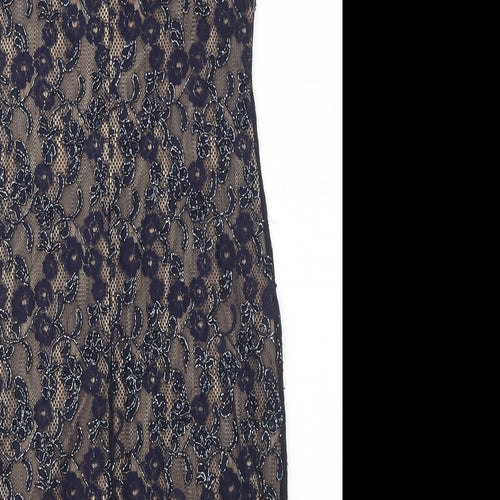Roman Womens Blue Polyamide Pencil Dress Size 12 Scoop Neck - Lace Detail
