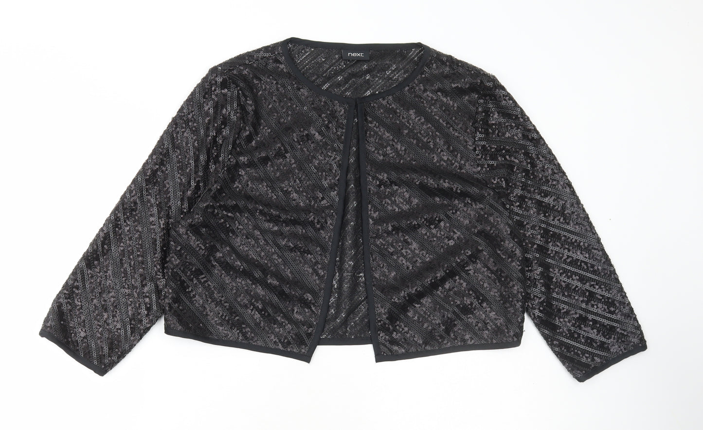 NEXT Womens Black Scoop Neck Polyester Shrug Jumper Size 16