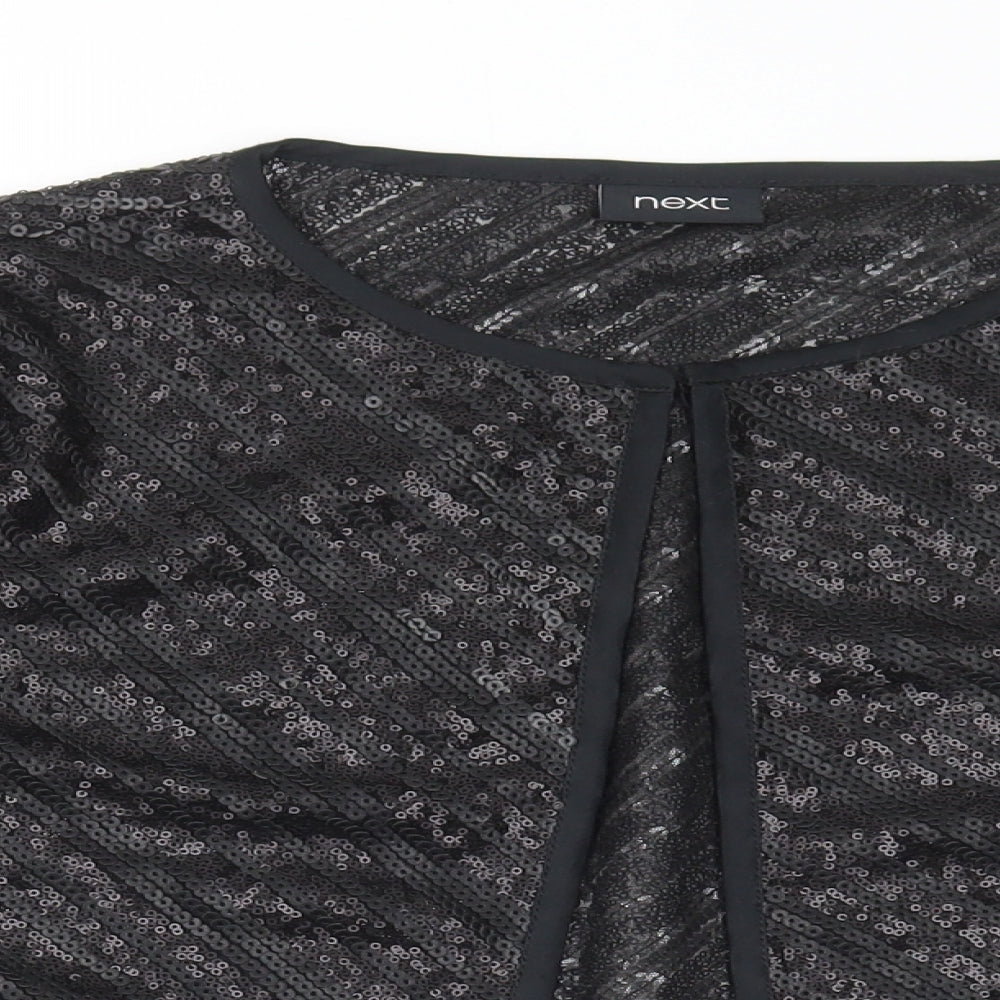 NEXT Womens Black Scoop Neck Polyester Shrug Jumper Size 16