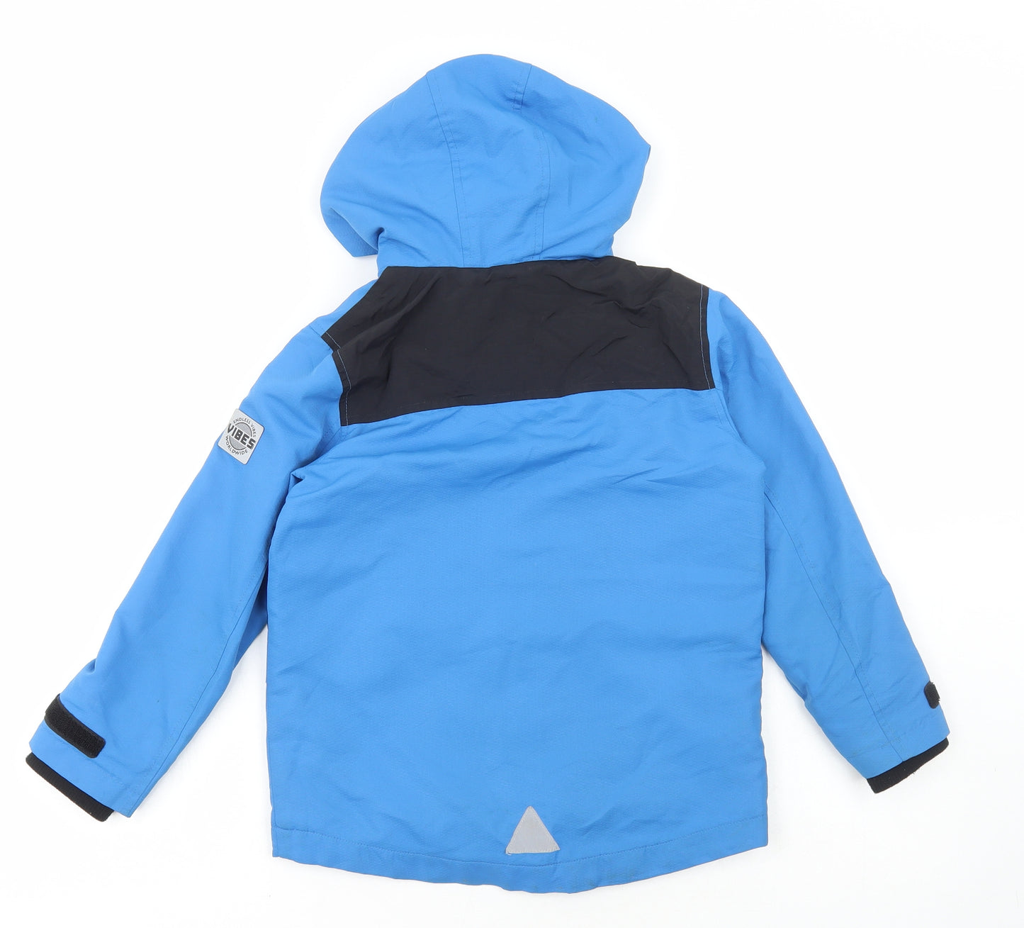 George Boys Blue Colourblock Rain Coat Coat Size 6-7 Years