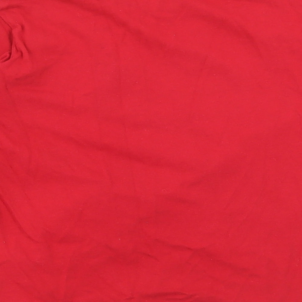 Primark Boys Red Cotton Basic T-Shirt Size 5-6 Years Round Neck - Merry Christmas