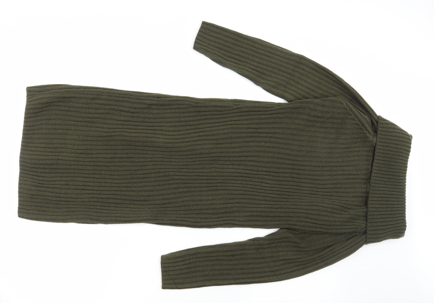 SheIn Womens Green Acrylic Jumper Dress Size XL Roll Neck