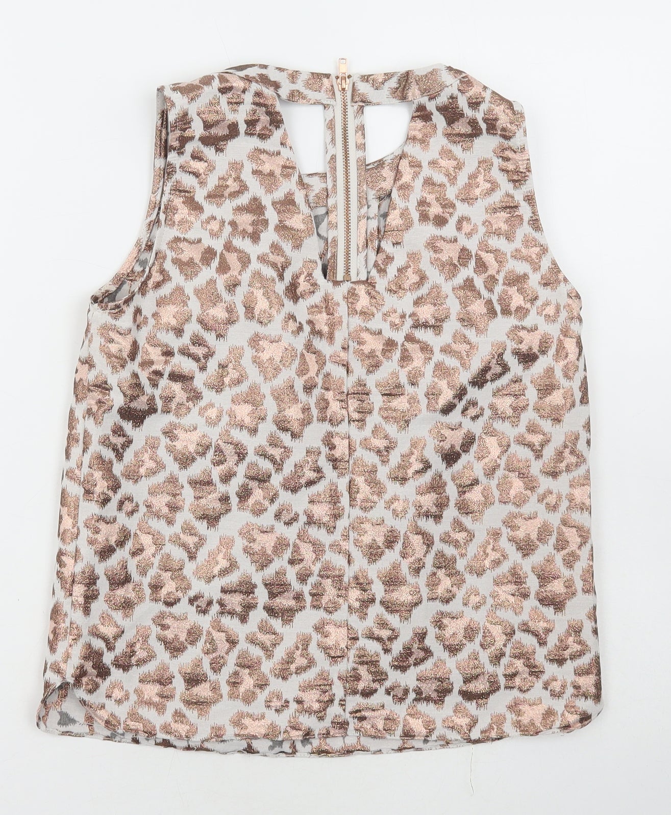 River Island Womens Multicoloured Animal Print Polyester Basic Tank Size 6 Scoop Neck