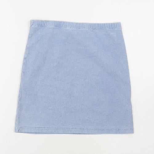 River Island Womens Blue Cotton A-Line Skirt Size 6