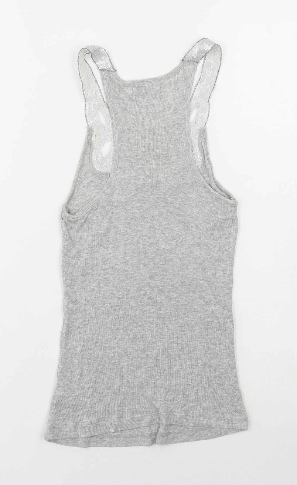 Topshop Womens Grey Viscose Camisole Tank Size 6 Scoop Neck