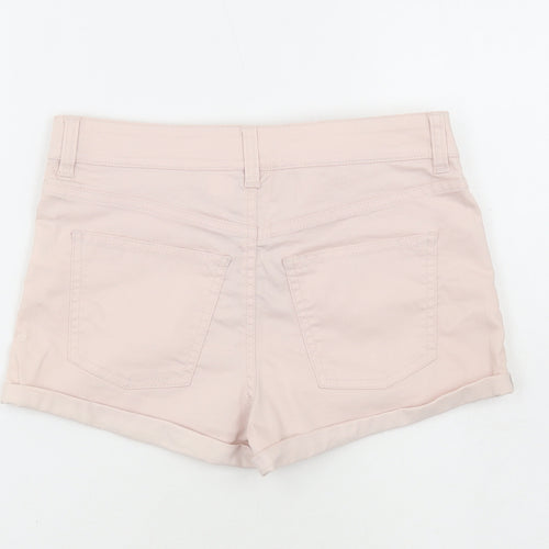 H&M Womens Beige Cotton Dungaree Shorts Shorts Size 8 Regular