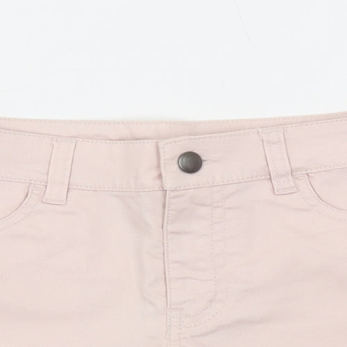H&M Womens Beige Cotton Dungaree Shorts Shorts Size 8 Regular