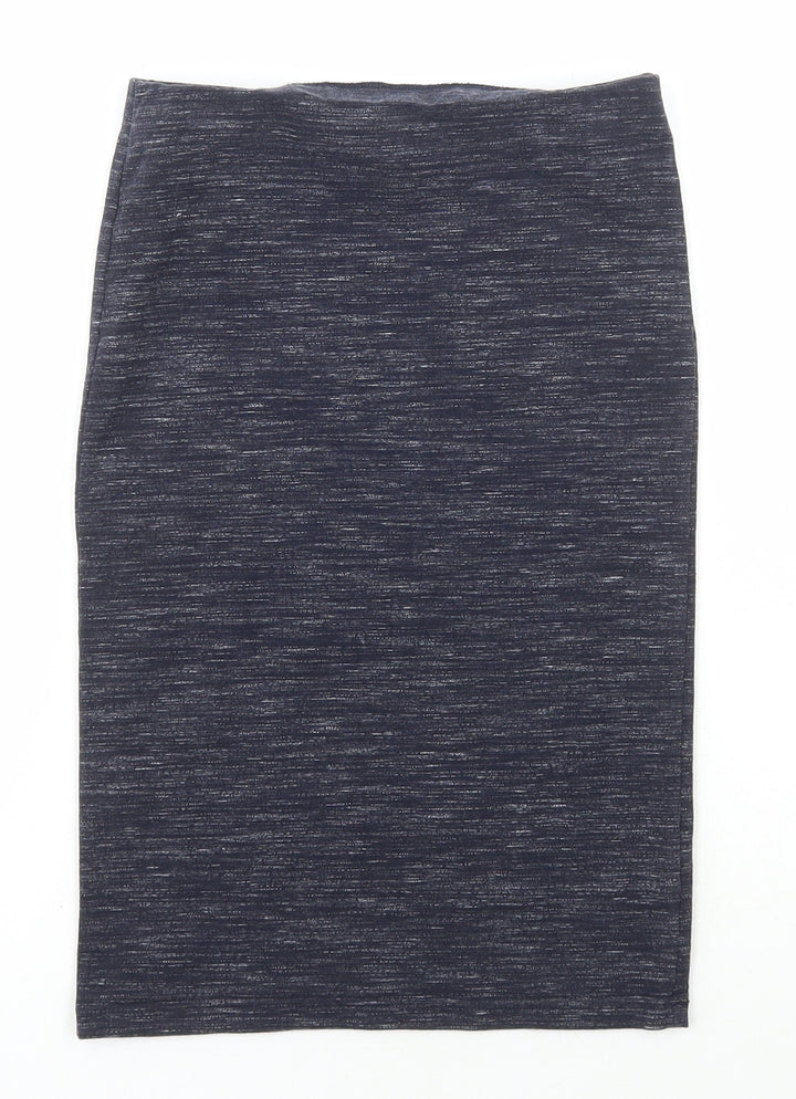 Topshop Womens Blue Cotton Straight & Pencil Skirt Size 6