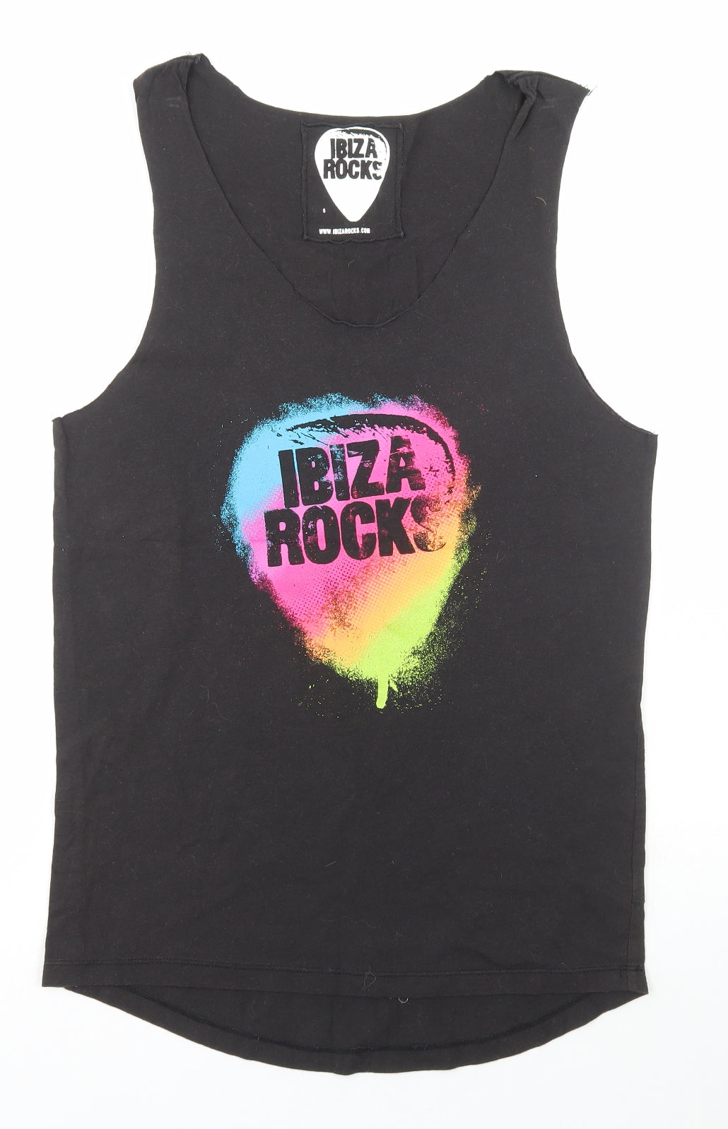 Ibiza Rocks Mens Black Cotton T-Shirt Size S Round Neck - IBIZA ROCKS