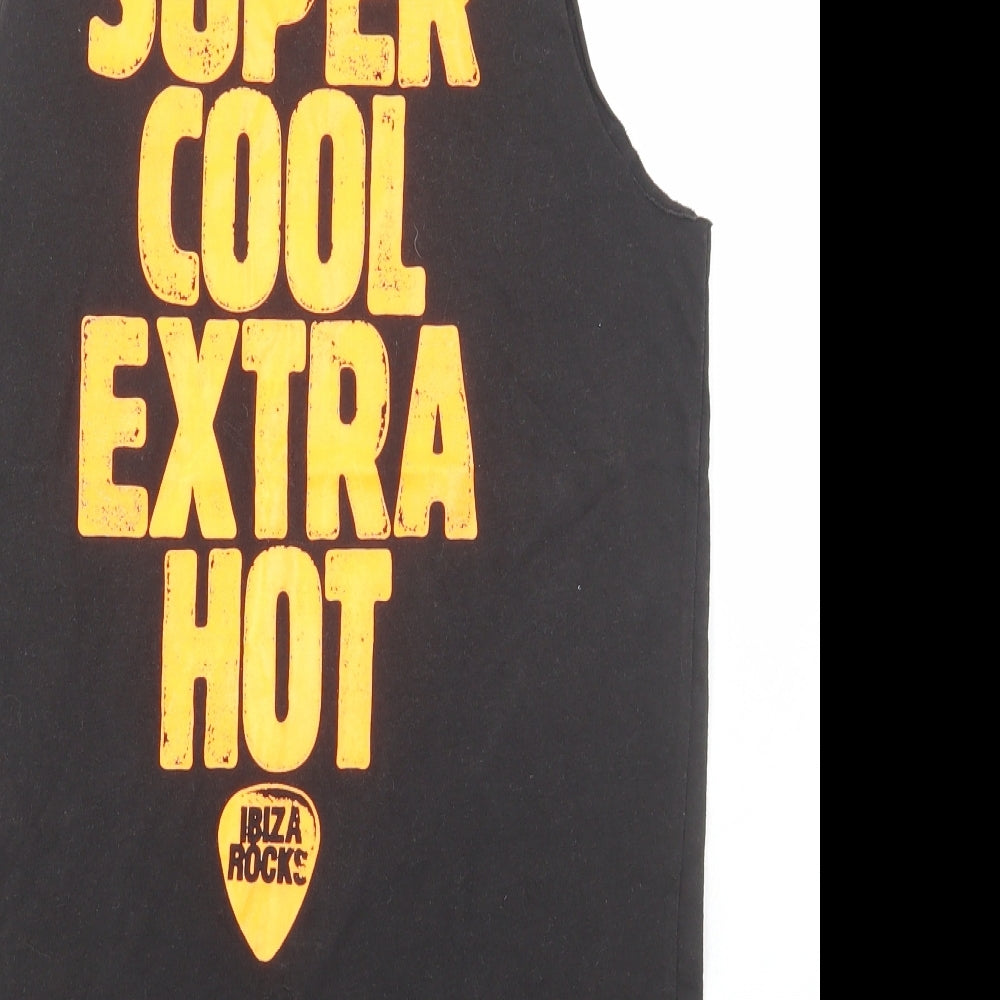 Ibiza Rocks Mens Black Cotton T-Shirt Size S Round Neck - IBIZA ROCKS