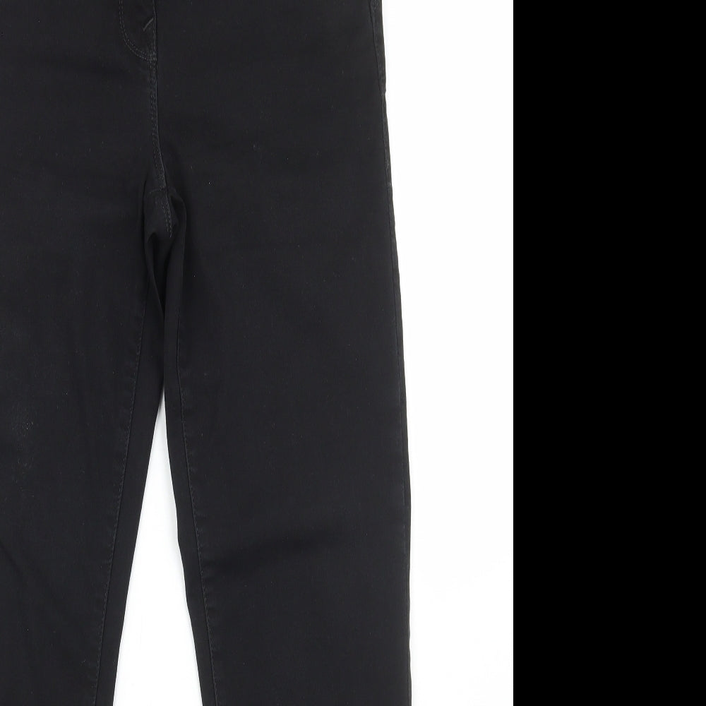 NEXT Womens Black Cotton Straight Jeans Size 14 L29 in Regular Zip