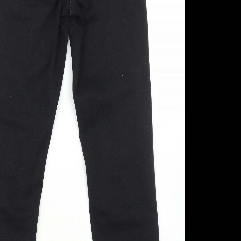 NEXT Womens Black Cotton Straight Jeans Size 14 L29 in Regular Zip