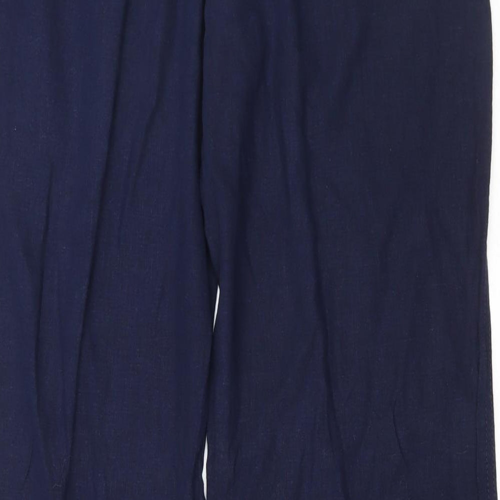 Parallel Womens Blue Linen Trousers Size 14 L32 in Regular Drawstring