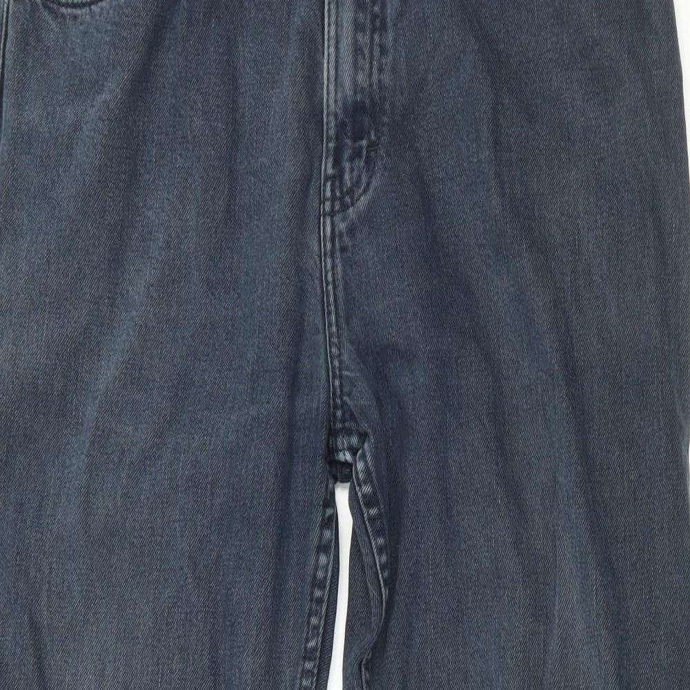 Blue Harbour Mens Blue Cotton Straight Jeans Size 34 in L31 in Regular Button