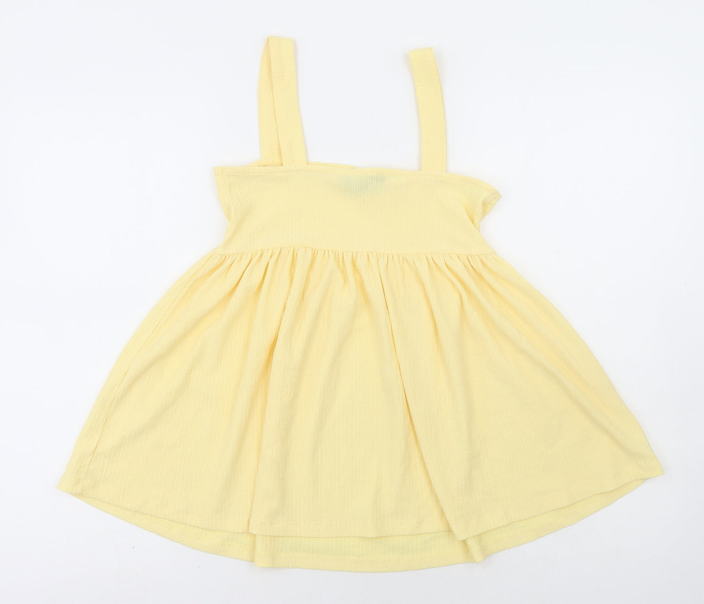 New Look Womens Yellow Polyester Basic Blouse Size 8 Square Neck
