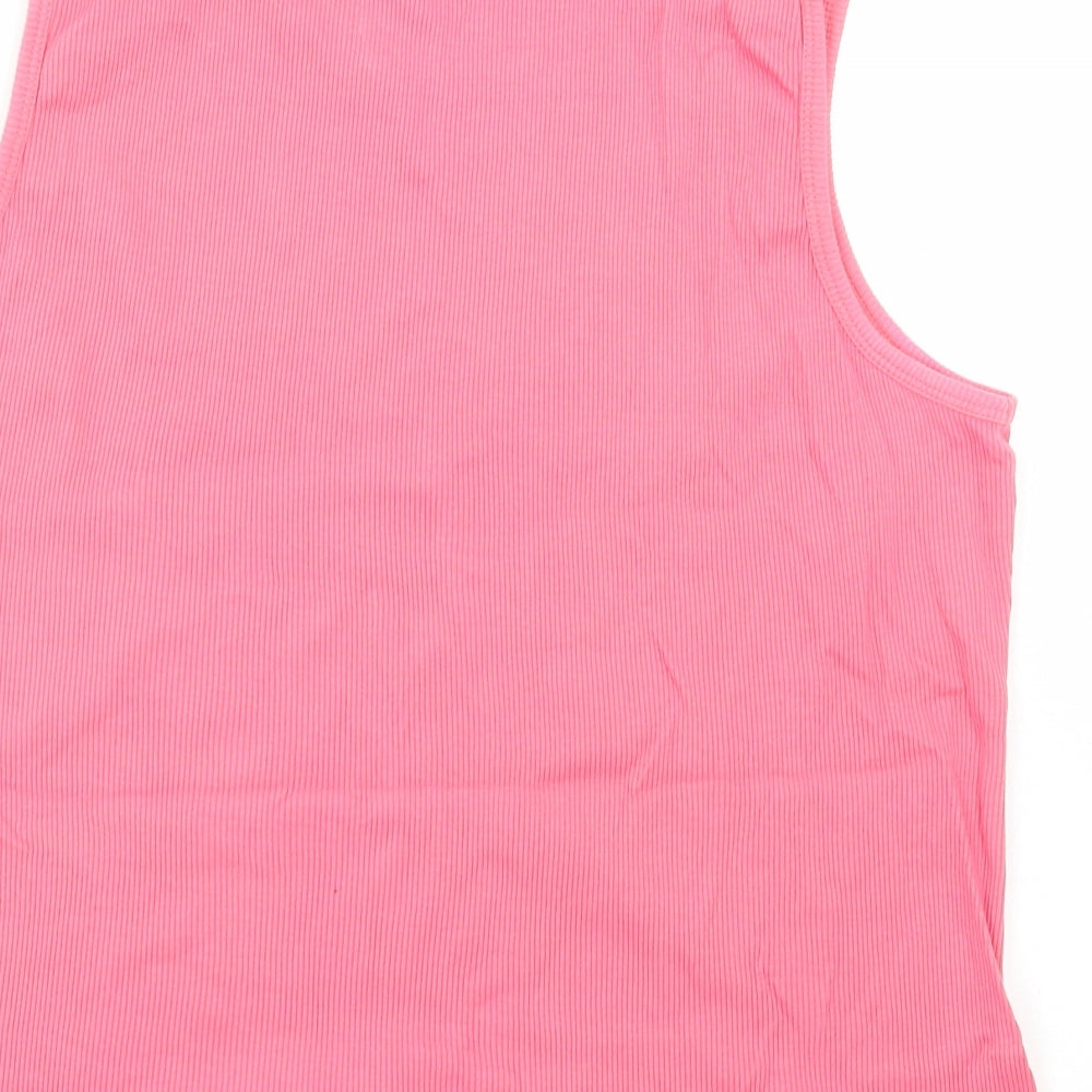 George Womens Pink Cotton Basic Tank Size 20 Scoop Neck