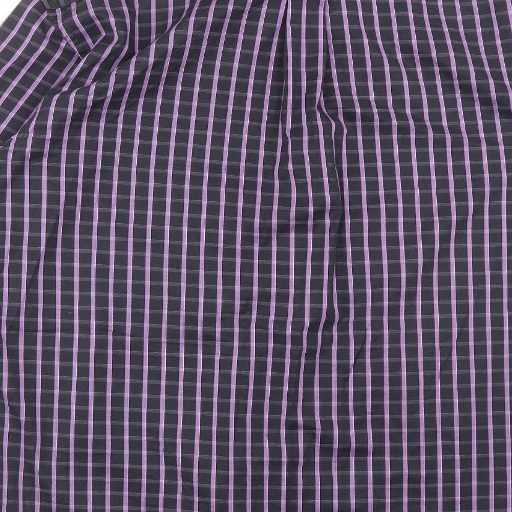 GANT Mens Purple Striped Cotton Dress Shirt Size L Collared Button