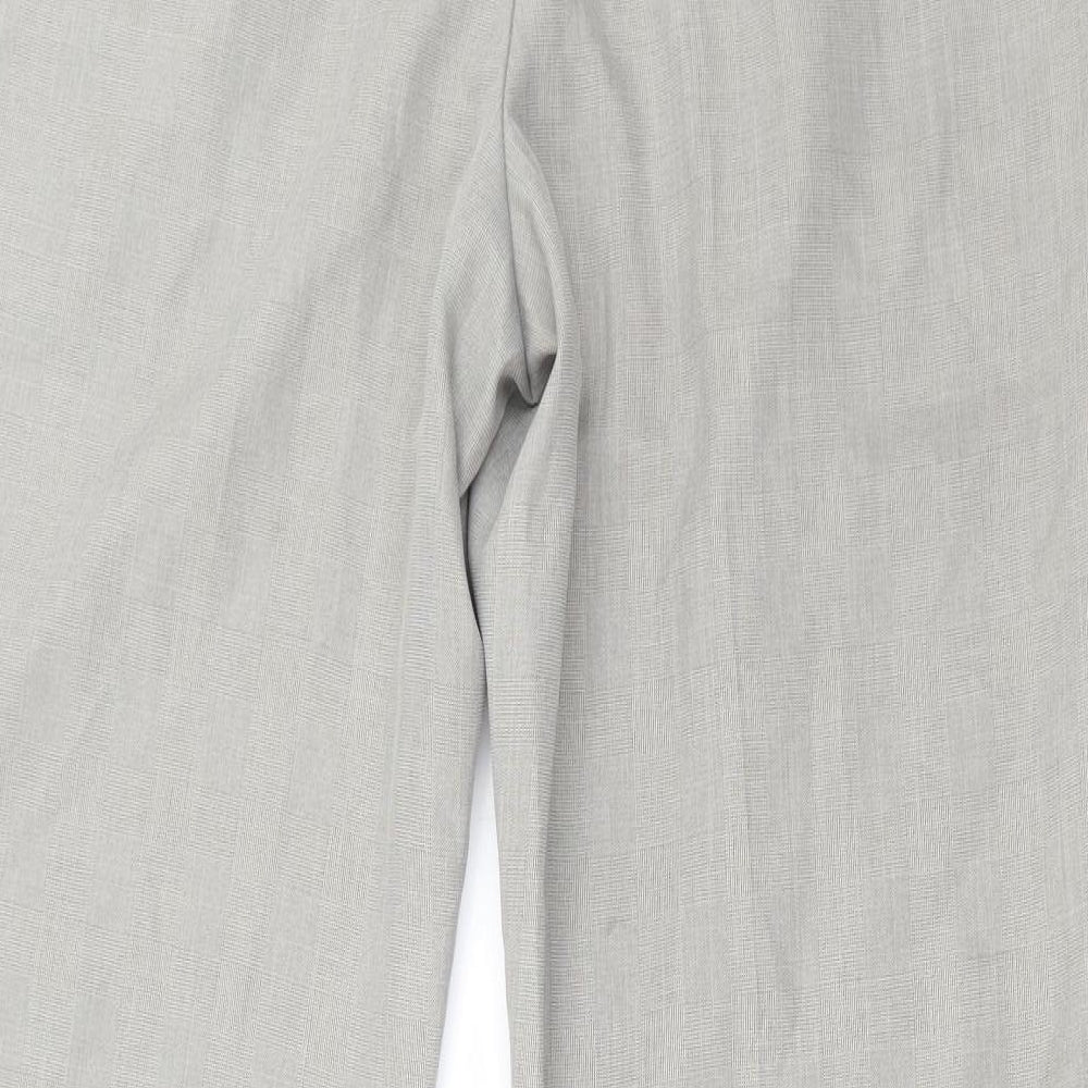 Marks and Spencer Mens Grey Polyester Trousers Size 36 in L31 in Regular Button