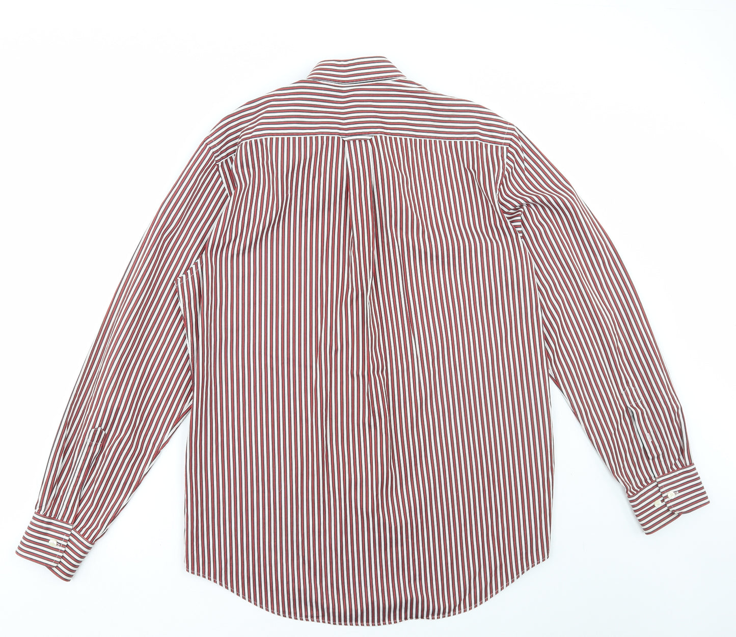 GANT Mens Red Striped Cotton Button-Up Size L Collared Button