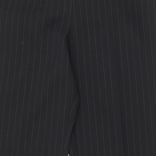 Dorothy Perkins Womens Black Striped Polyester Trousers Size 12 L28 in Regular Button