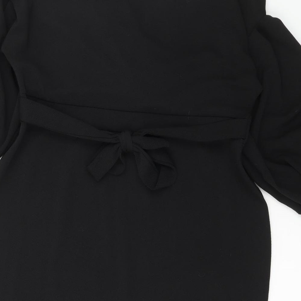 Boohoo Womens Black Polyester Pencil Dress Size 24 V-Neck