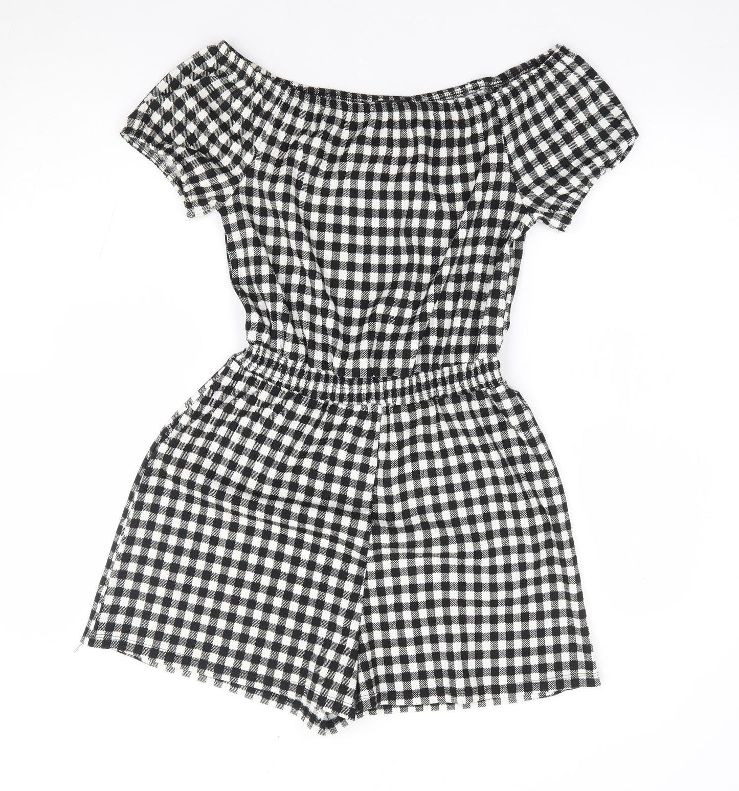 New Look Girls Black Check Polyester Playsuit One-Piece Size 14-15 Years Pullover