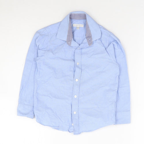 Rocha John Rocha Boys Blue Cotton Jersey Button-Up Size 6 Years Collared Button