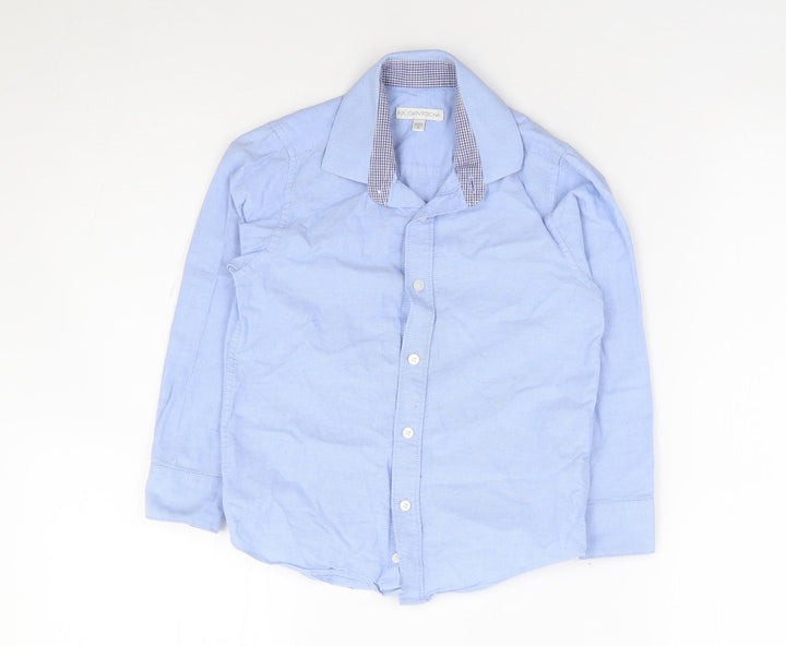 Rocha John Rocha Boys Blue Cotton Jersey Button-Up Size 6 Years Collared Button