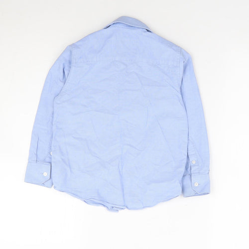Rocha John Rocha Boys Blue Cotton Jersey Button-Up Size 6 Years Collared Button