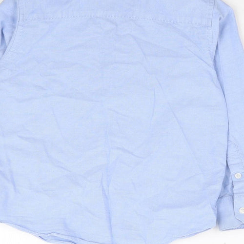 Rocha John Rocha Boys Blue Cotton Jersey Button-Up Size 6 Years Collared Button