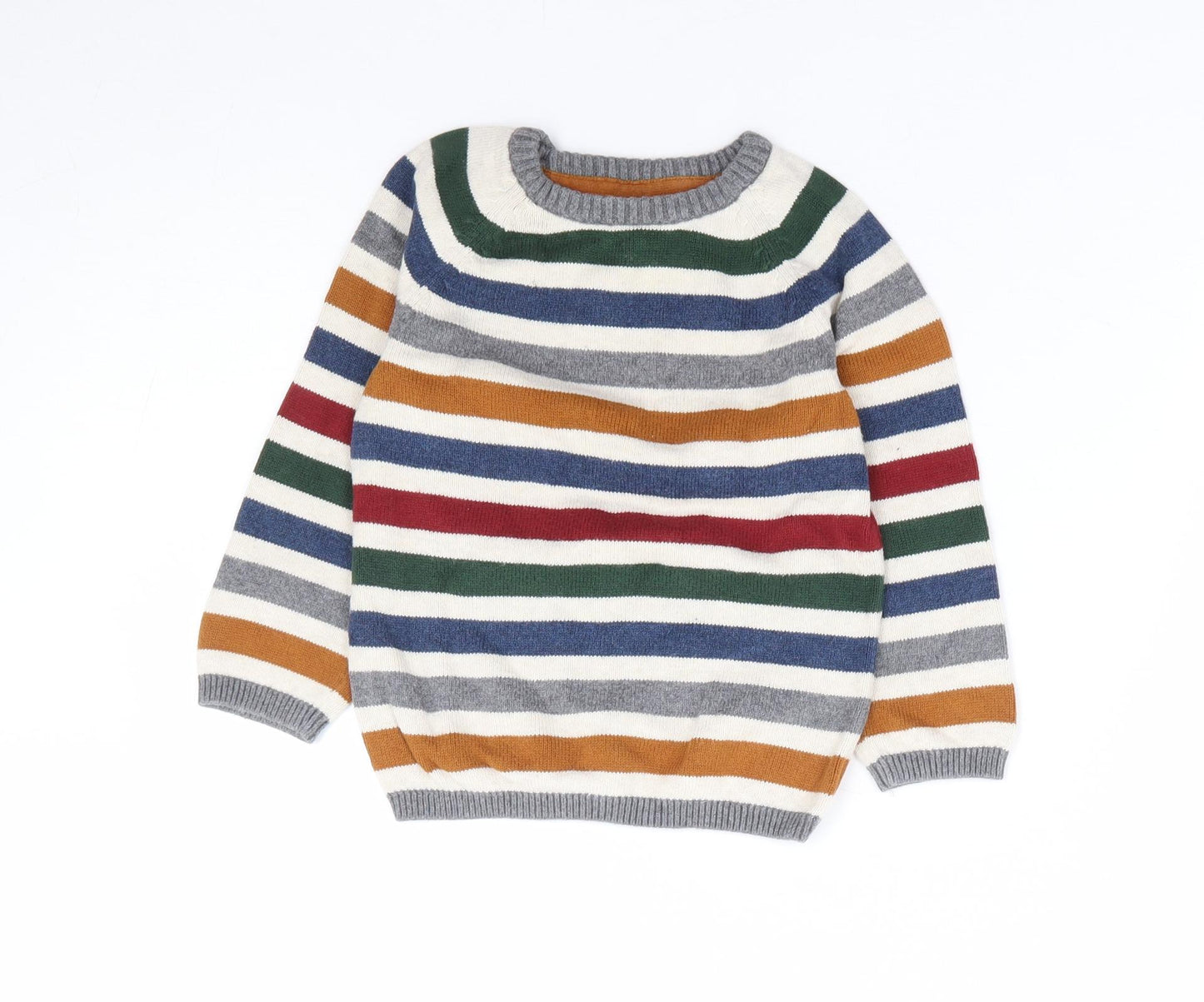 H&M Boys Multicoloured Striped 100% Cotton Pullover Jumper Size 18-24 Months Pullover
