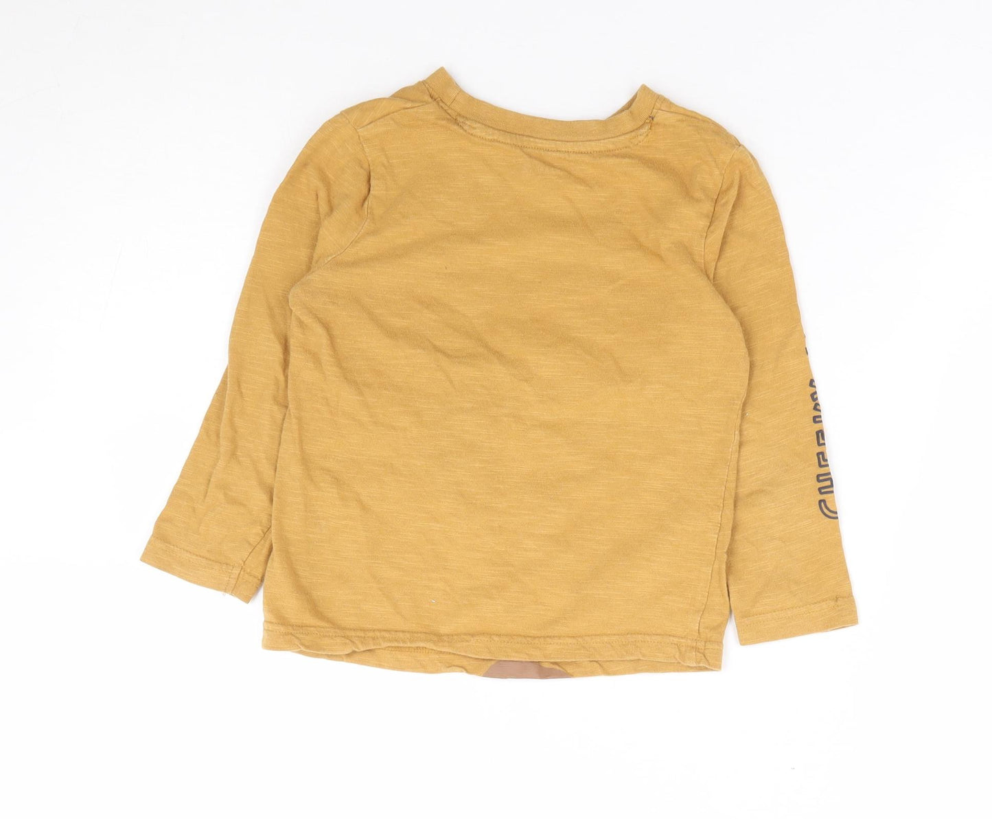 Nutmeg Boys Brown 100% Cotton Jersey T-Shirt Size 3-4 Years Round Neck Pullover - Monkey