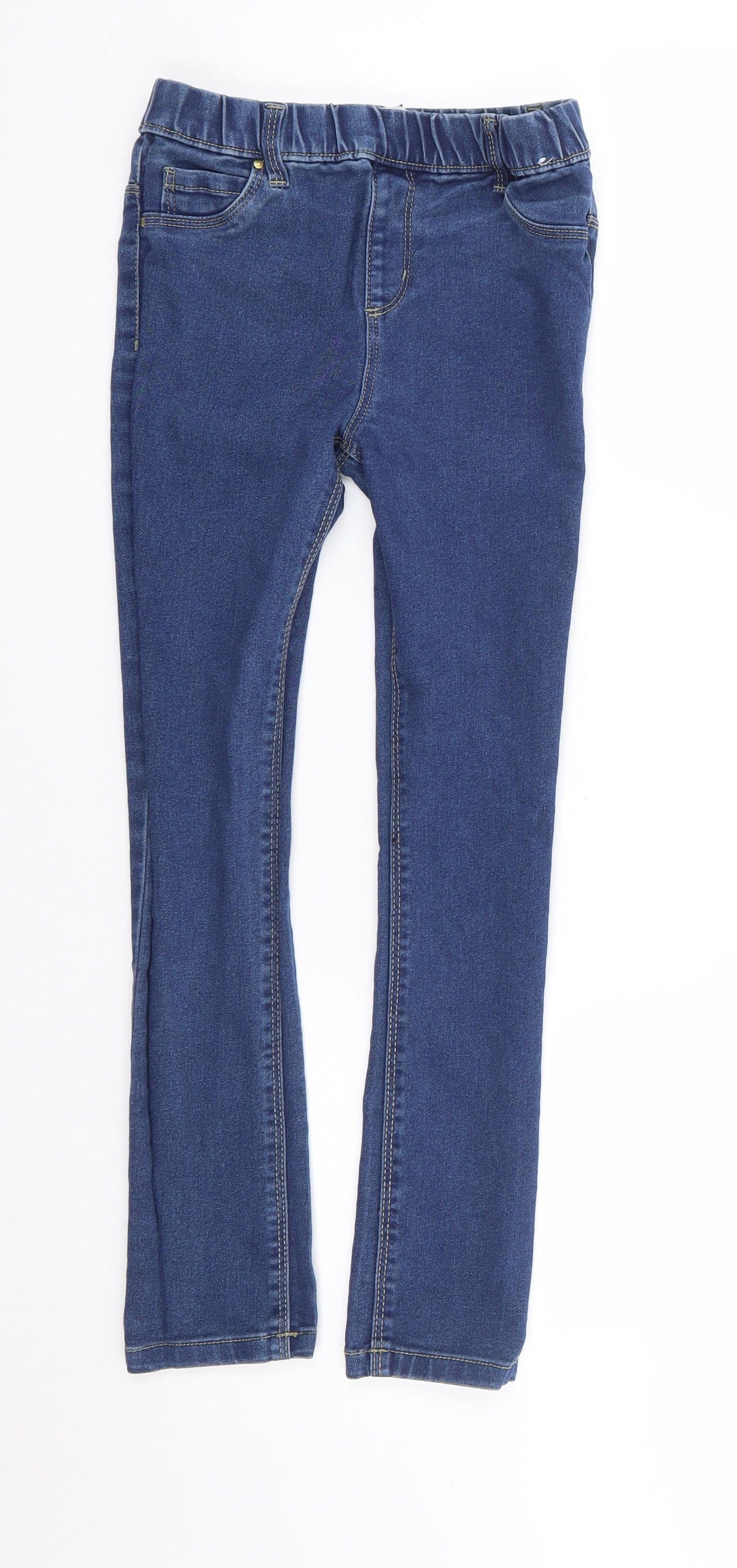 Primark Girls Blue Cotton Jegging Jeans Size 9-10 Years Regular
