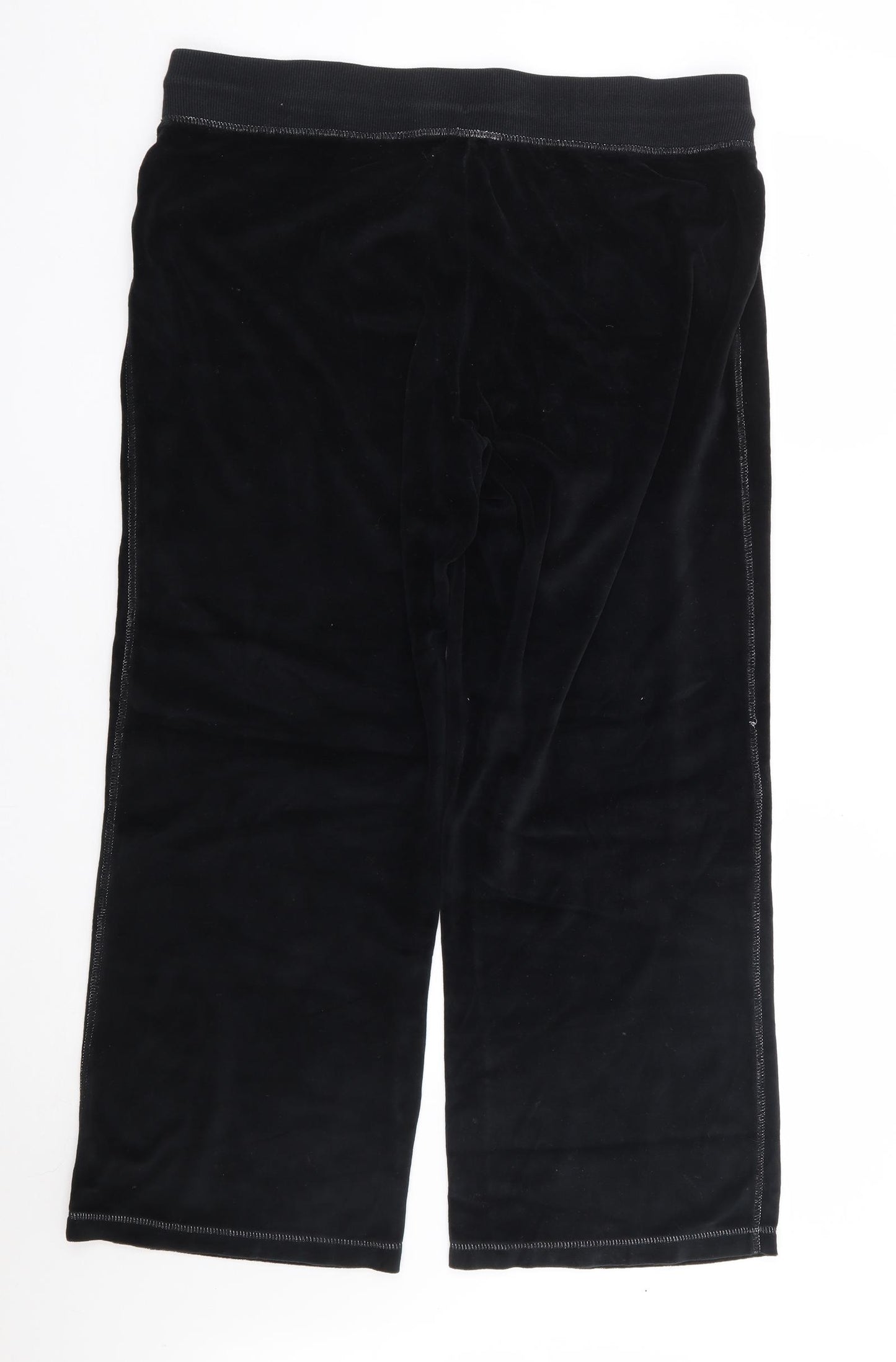 Evans Womens Black Cotton Sweatpants Trousers Size 20 L27 in Regular Drawstring