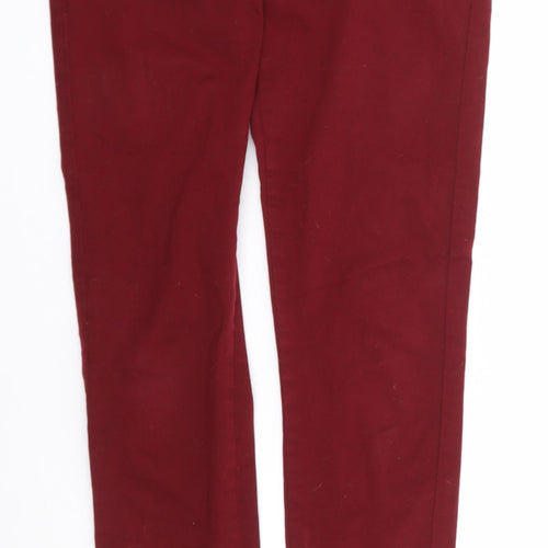 New Look Womens Red Cotton Skinny Jeans Size 8 L29 in Regular Zip