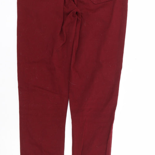 New Look Womens Red Cotton Skinny Jeans Size 8 L29 in Regular Zip