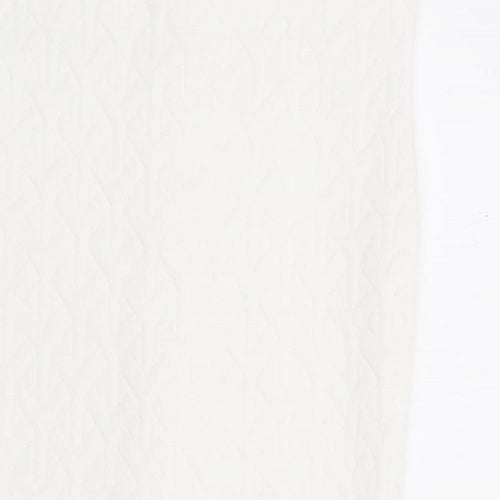 Topshop Womens Ivory Polyester A-Line Size 12 Round Neck Zip