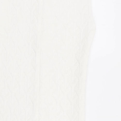 Topshop Womens Ivory Polyester A-Line Size 12 Round Neck Zip