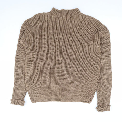 Primark Womens Brown High Neck Polyester Pullover Jumper Size 10