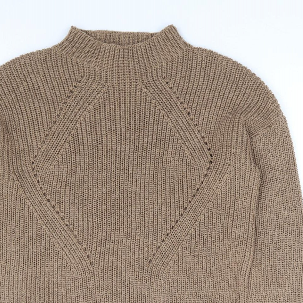 Primark Womens Brown High Neck Polyester Pullover Jumper Size 10