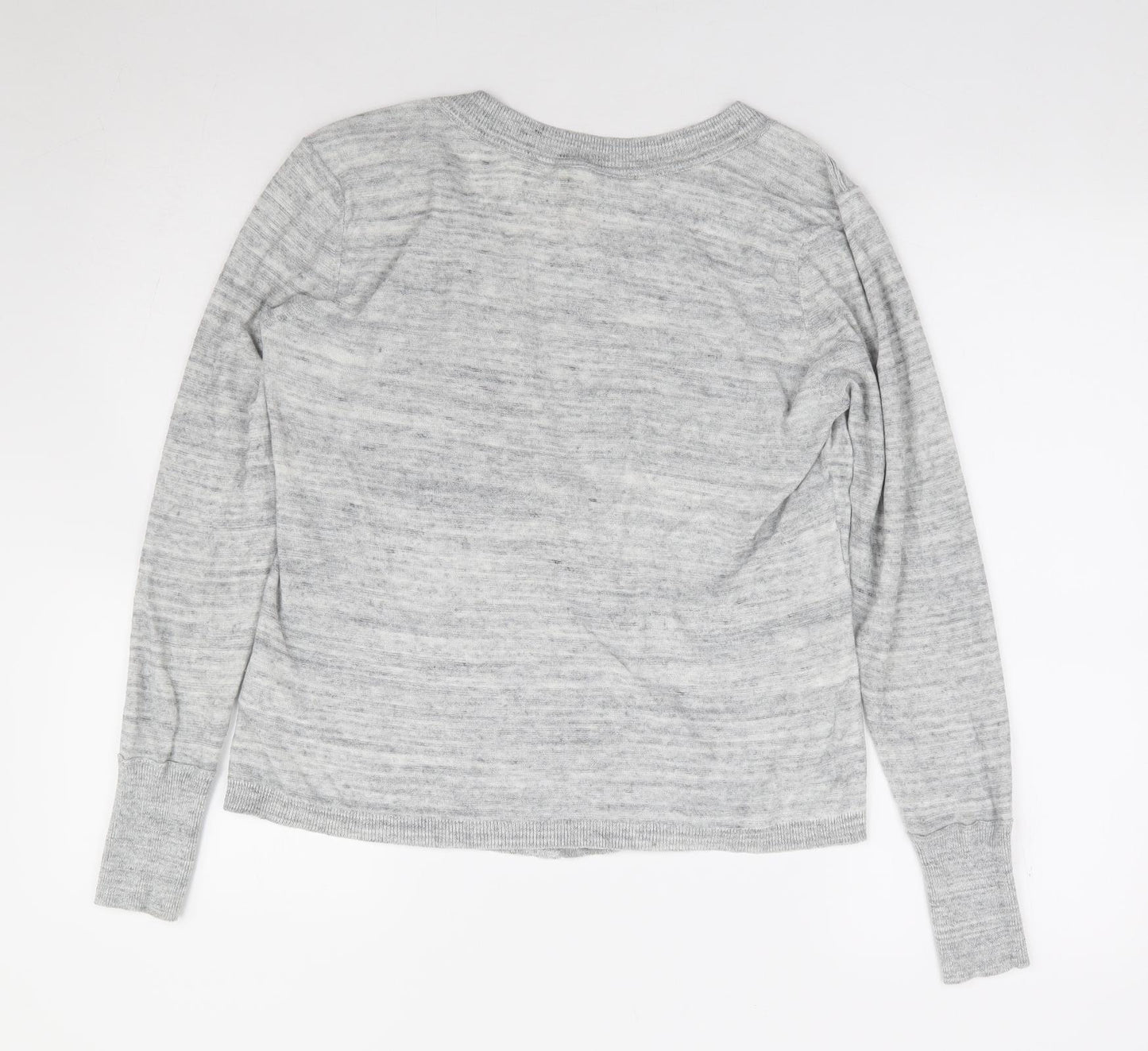 White Stuff Womens Grey Round Neck Cotton Full Zip Jumper Size 12