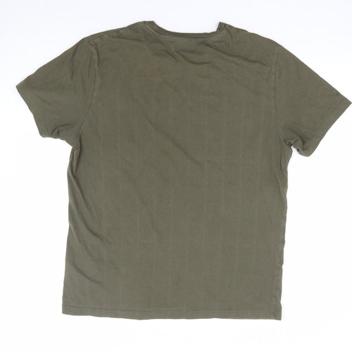 Burton Mens Green Cotton T-Shirt Size M Crew Neck - Bird