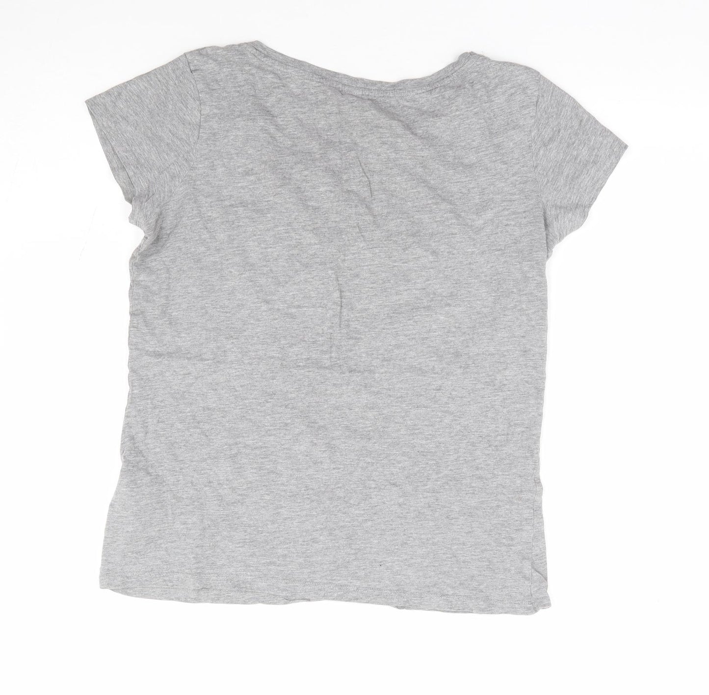 Continental Womens Grey Cotton Basic T-Shirt Size M Round Neck - Winging it