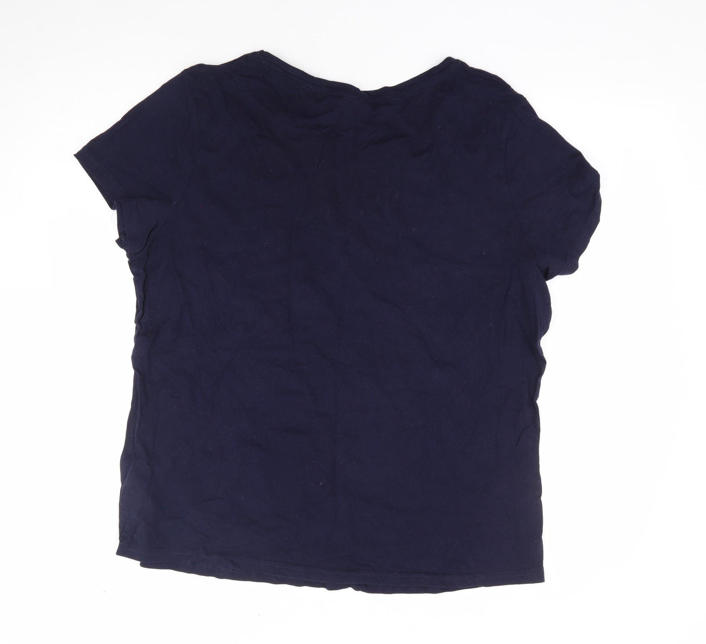 F&F Womens Blue 100% Cotton Jersey T-Shirt Size 20 Round Neck - Frozen