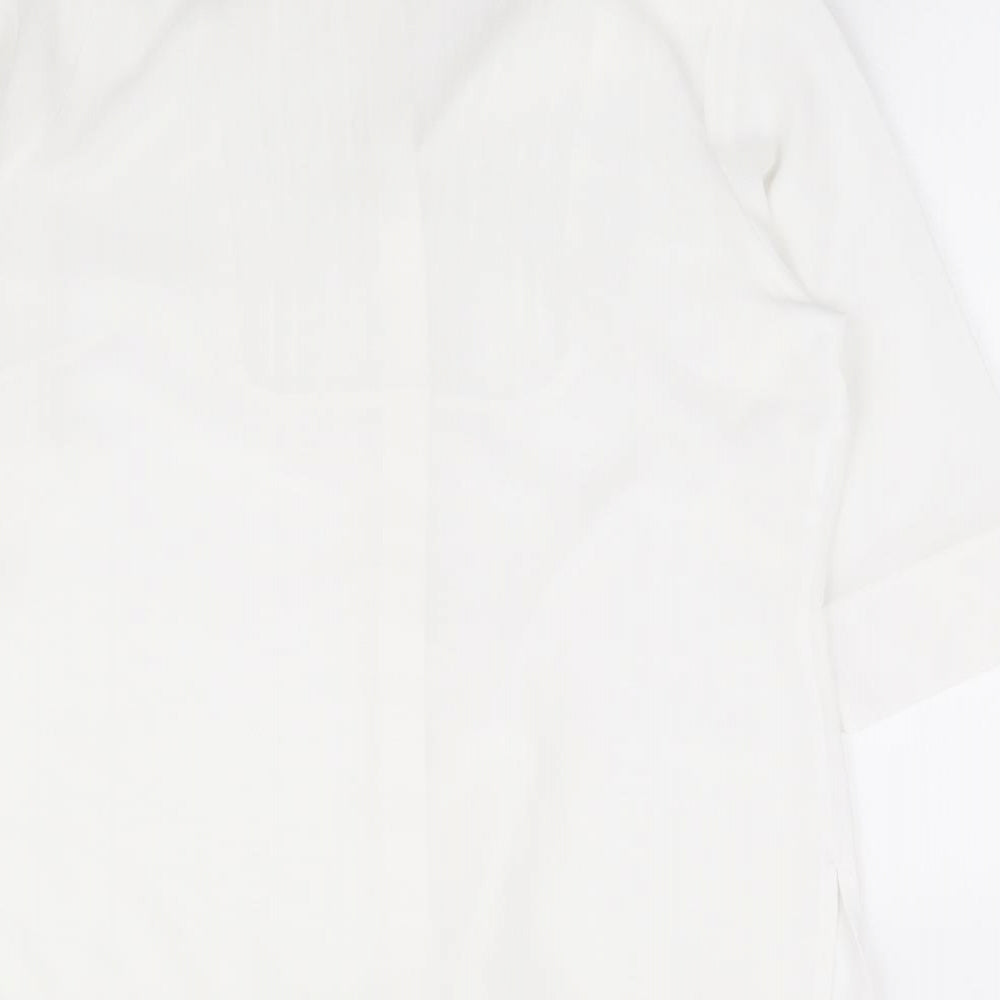 Marks and Spencer Womens Ivory Polyester Jersey Button-Up Size M Collared