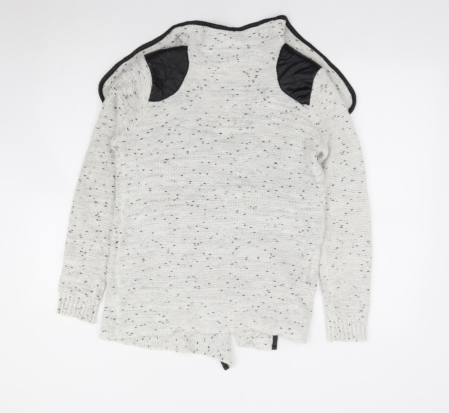 Quiz Womens Ivory V-Neck Polyester Cardigan Jumper Size S