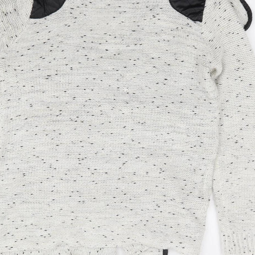 Quiz Womens Ivory V-Neck Polyester Cardigan Jumper Size S