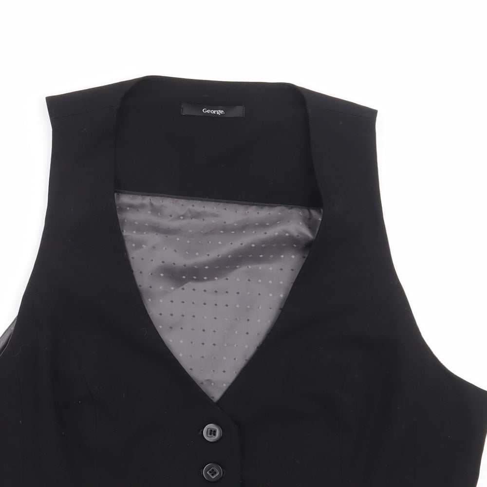 George Womens Black Jacket Waistcoat Size 18 Button