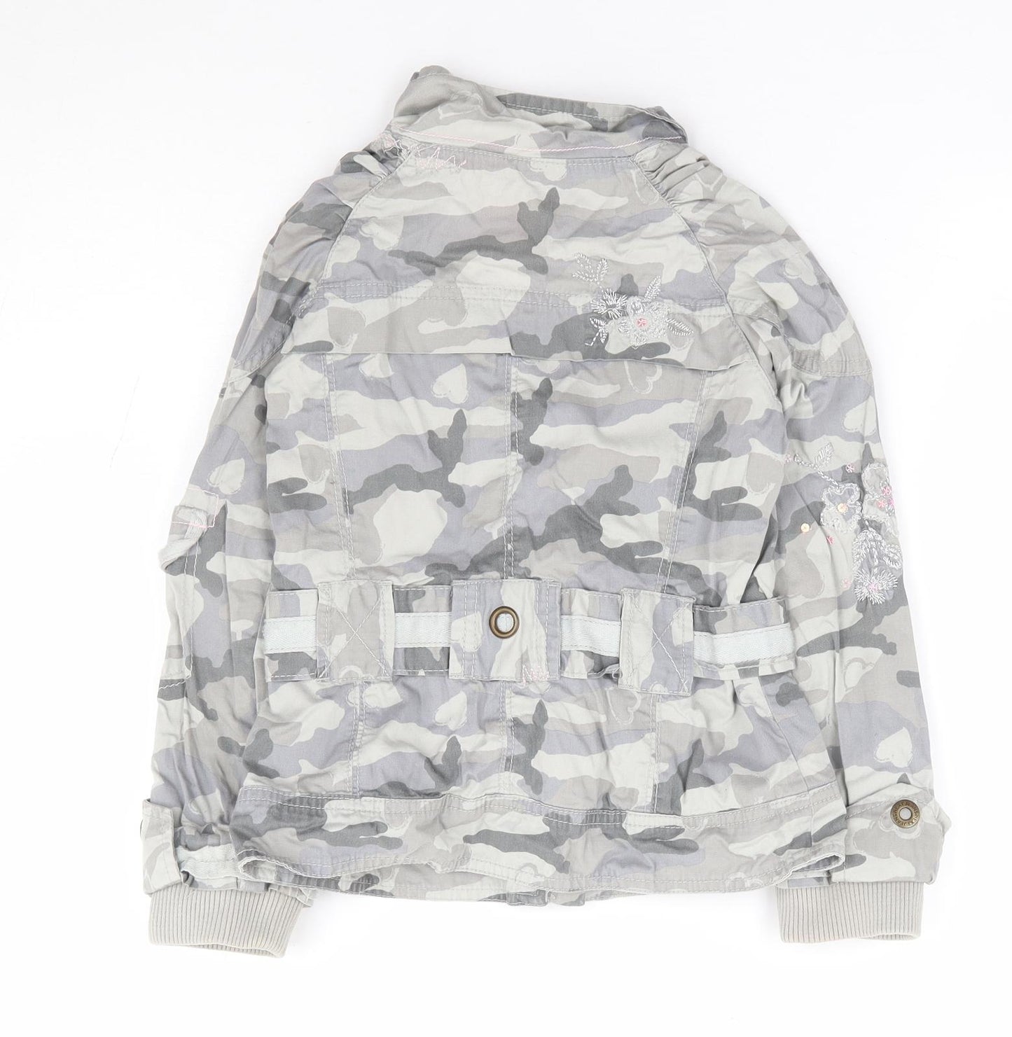 NEXT Girls Green Camouflage Jacket Size 5-6 Years Zip