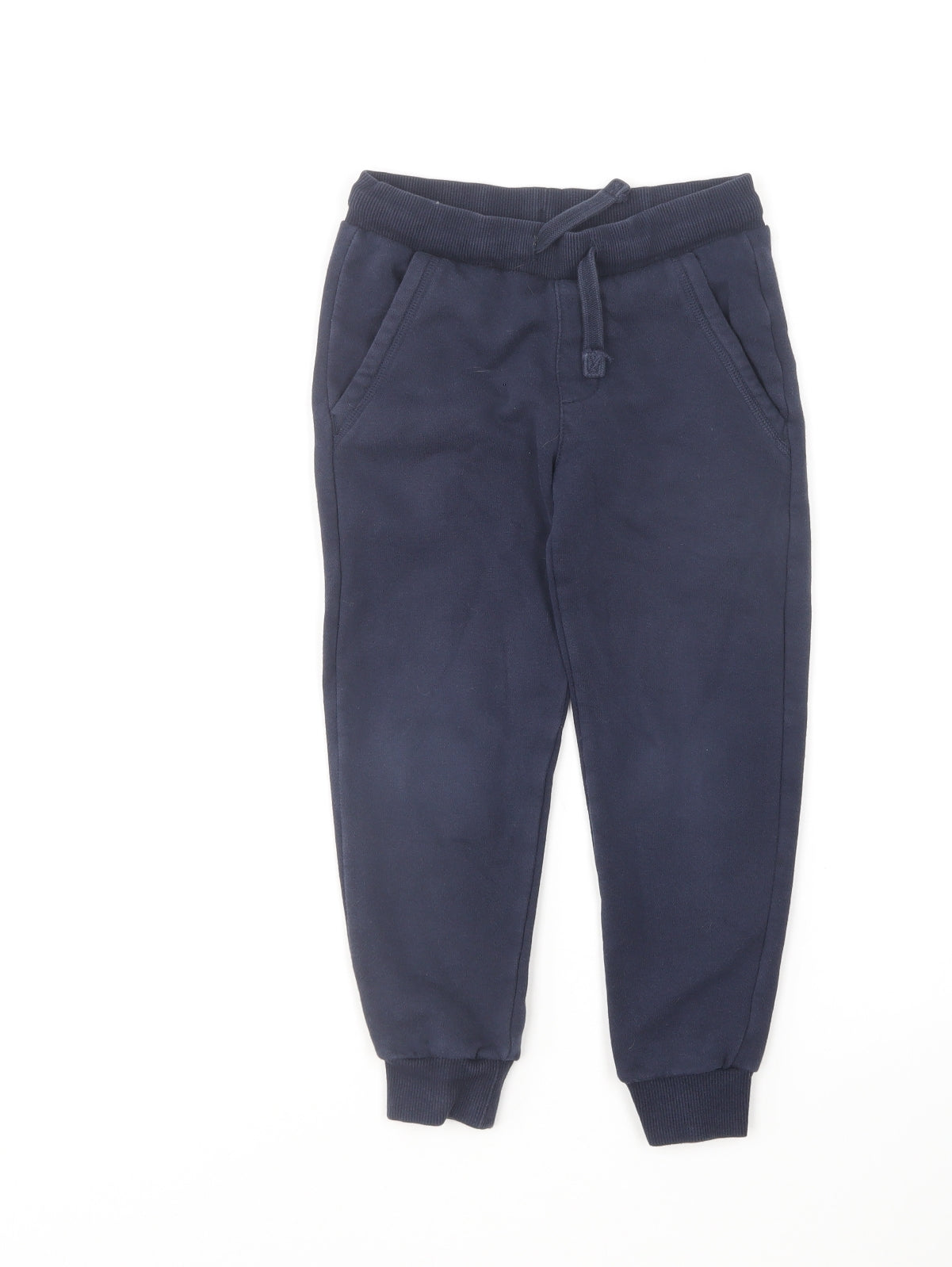 Marks and Spencer Boys Blue Cotton Jogger Trousers Size 5-6 Years Regular